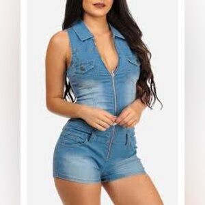 V.I.P Jeans , Denim Shorts Romper |Size 15/16